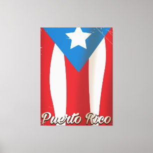 Puerto Rico Vintage-Flagge Reiseplakat Leinwanddruck