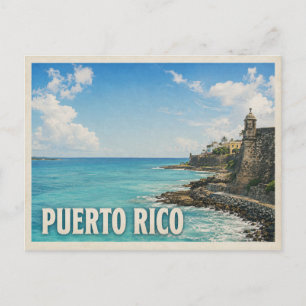 Puerto Rico Vintage Old San Juan Küstenreise Postkarte