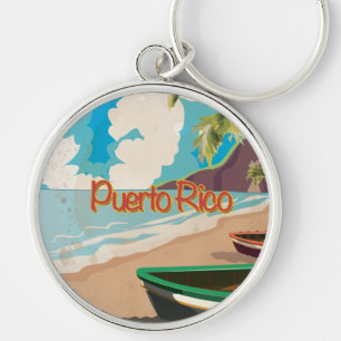 Puerto Rico Vintage-Reiseposter Schlüsselanhänger