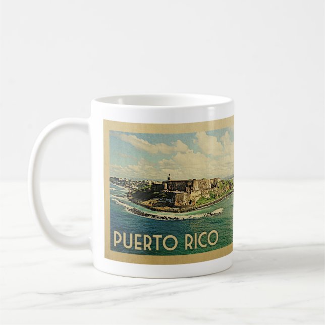 Puerto Rico Vintage Travel Kaffeetasse (Links)