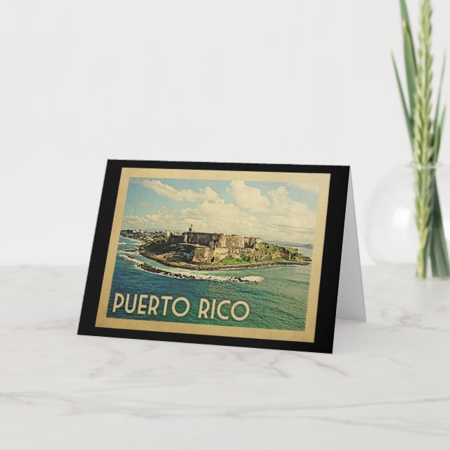 Puerto Rico Vintage Travel Karte (Vorderseite)