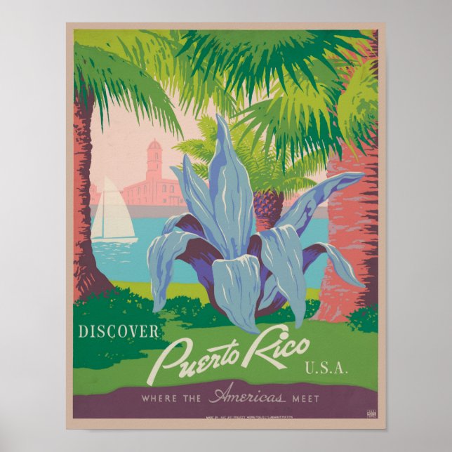 Puerto Rico Vintage Travel Poster (Vorne)