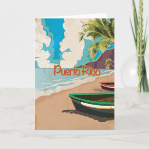 Puerto Rico Vintage Travel Poster Feiertagskarte