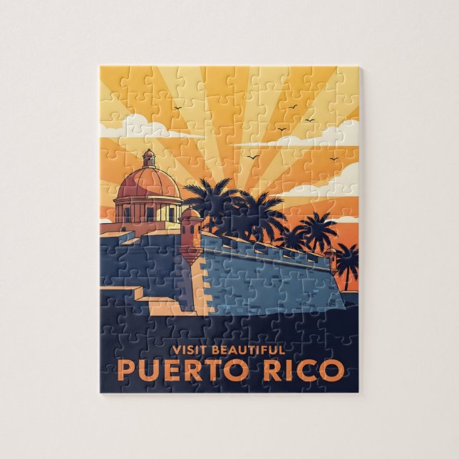 Puerto Rico Vintage travel Puzzle (Vertikal)
