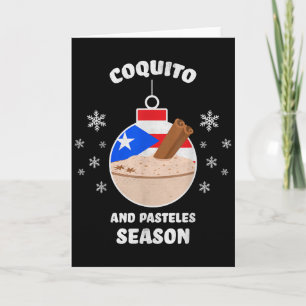Puerto Rico Weihnachten Coquito und Pasteles Saiso Karte