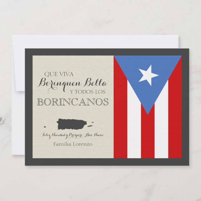 Puerto Rico: Weihnachten: Traditionelle Flagge Feiertagskarte (Vorderseite)