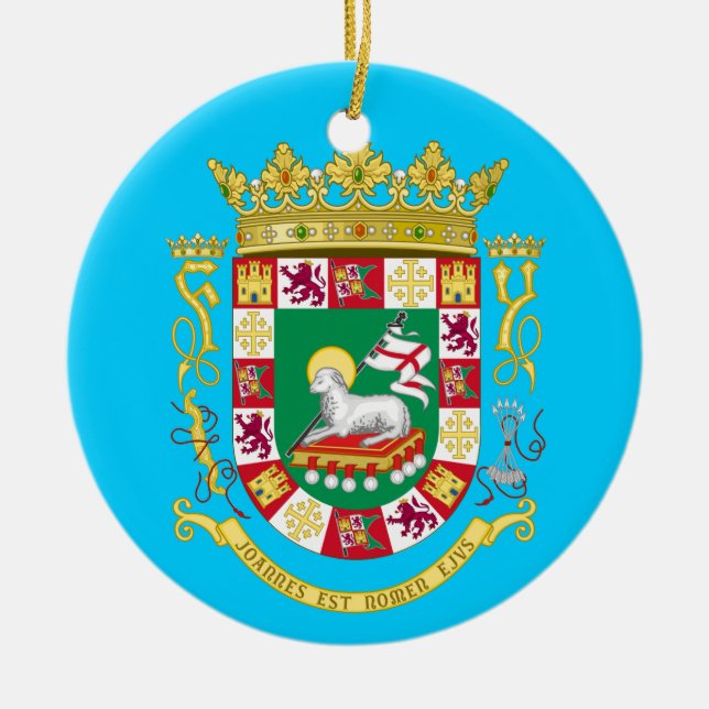 Puerto Rico * Weihnachtsverzierung Keramik Ornament (Vorne)