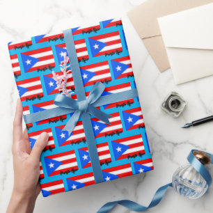 Puerto Rico Wrapping Paper, Flag patriotic Geschenkpapier