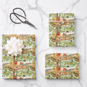 Puerto Rico Wrapping Paper Geschenkpapier Set