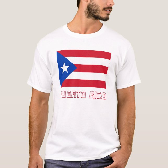 Puerto- Ricoflagge mit Namen T-Shirt (Vorderseite)