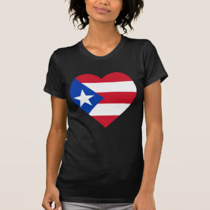 Puerto- Ricoflaggen-Herz T-Shirt