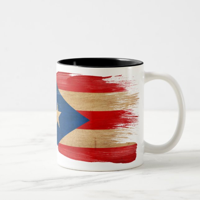 Puerto- Ricoflaggen-Tasse Zweifarbige Tasse (Rechts)