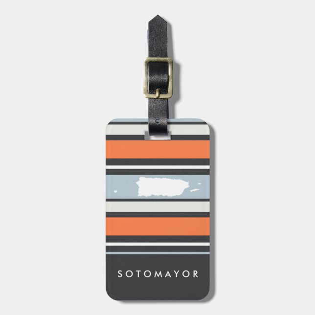 Puerto- Ricokarte: Moderne Streifen: Gepäckanhänger (Vorderseite vertikal)