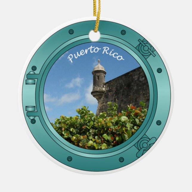 Puerto- Ricoöffnung Keramik Ornament (Vorne)
