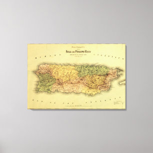 Puerto RicoPanoramic MapPuerto Rico Leinwanddruck
