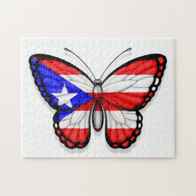 Puerto- Ricoschmetterlings-Flagge Puzzle (Horizontal)