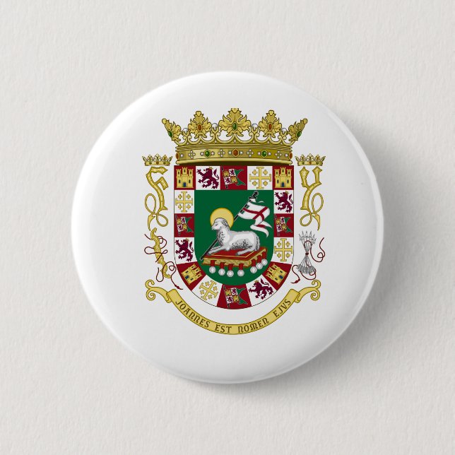 Puerto- Ricowappen Button (Vorderseite)