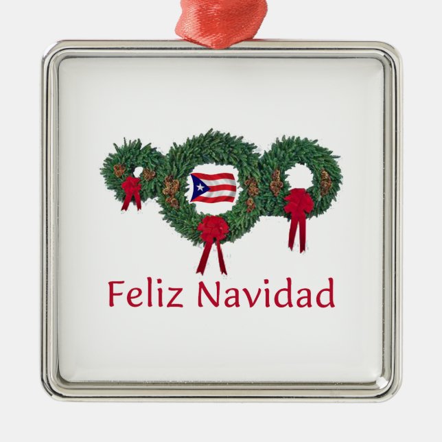 Puerto- Ricoweihnachten 2 Silbernes Ornament (Vorne)