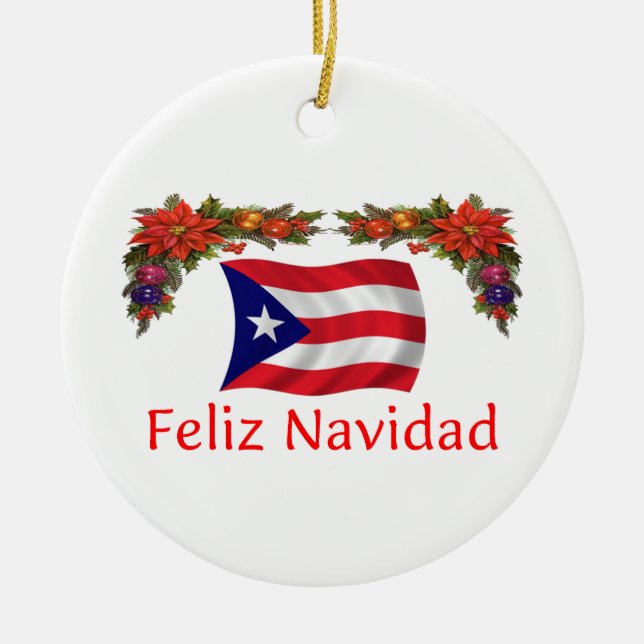 Puerto- Ricoweihnachten Keramikornament (Vorne)