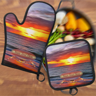 Puerto Sunset 1739 Ofenhandschuh & Topflappen-Set