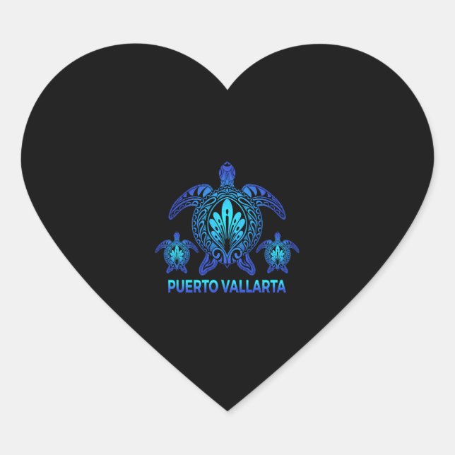 Puerto Vallarta Herz-Aufkleber (Vorderseite)
