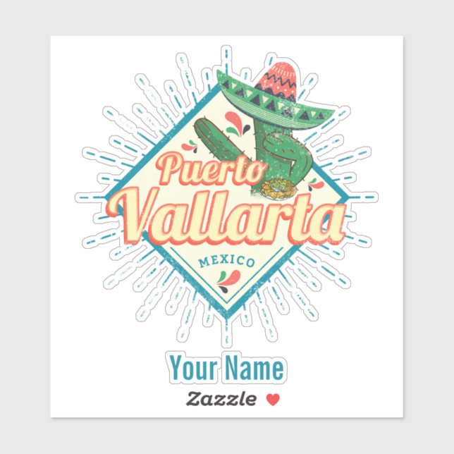 Puerto Vallarta Jalisco Mexiko tanzt Kakteen Aufkleber (Blatt)