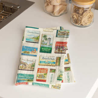 Puerto Vallarta Matchbook Pattern Tea Towel Geschirrtuch