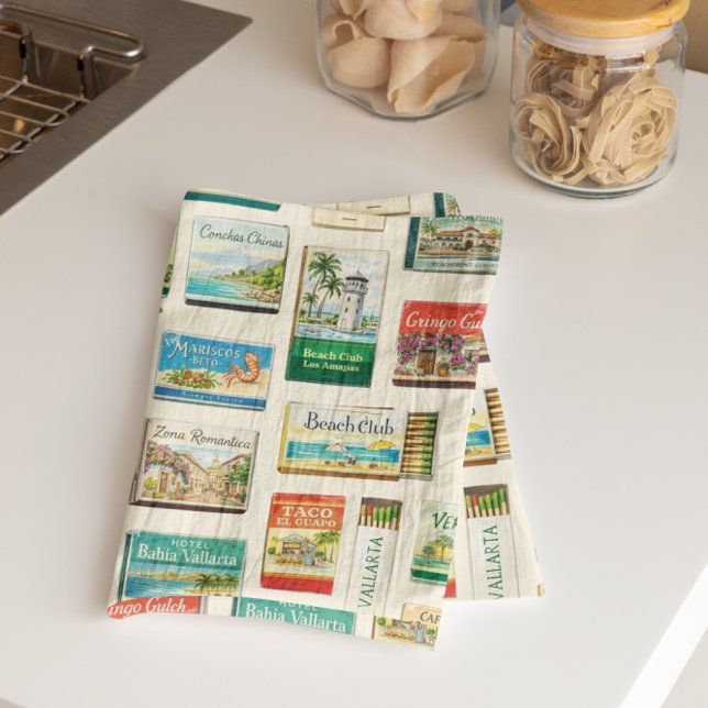 Puerto Vallarta Matchbook Pattern Tea Towel Geschirrtuch (Von Creator hochgeladen)