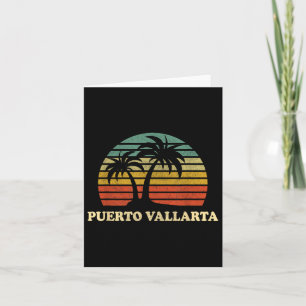 Puerto Vallarta Mexico Palm Tree Retro 70er B Karte