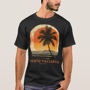 Puerto Vallarta Mexico Palm Trees Beach Souvenir V T-Shirt
