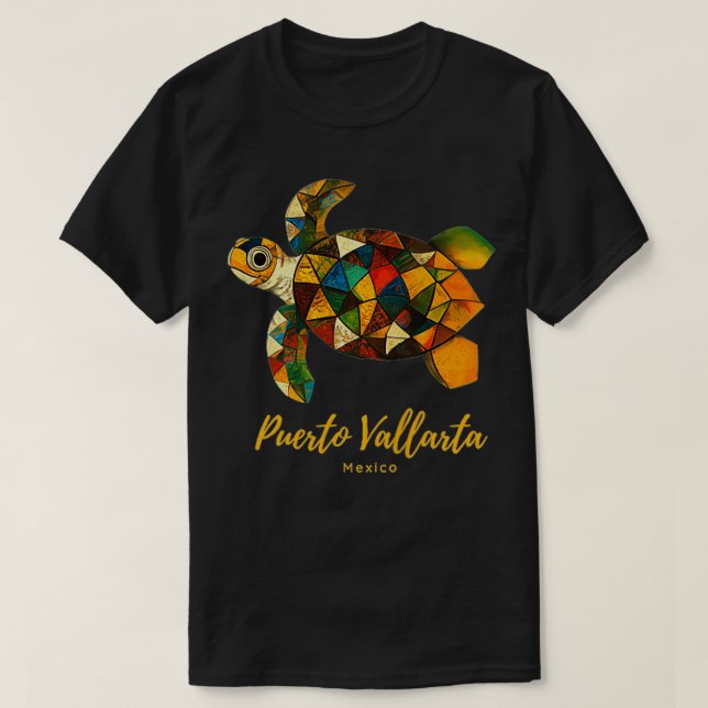 Puerto Vallarta Mexico Tribal Sea Turtle Souvenir T-Shirt (Design vorne)