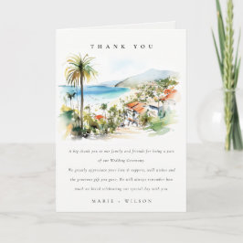 Puerto Vallarta Mexico Watercolor scape Wedding Dankeskarte