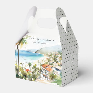 Puerto Vallarta Mexiko Aquarell-Landschaft Hochzei Geschenkschachtel