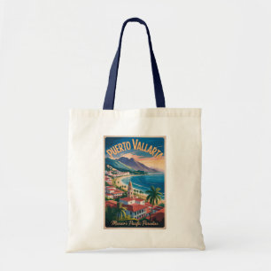 Puerto Vallarta Mexiko Illustration Reise Kunst Tragetasche