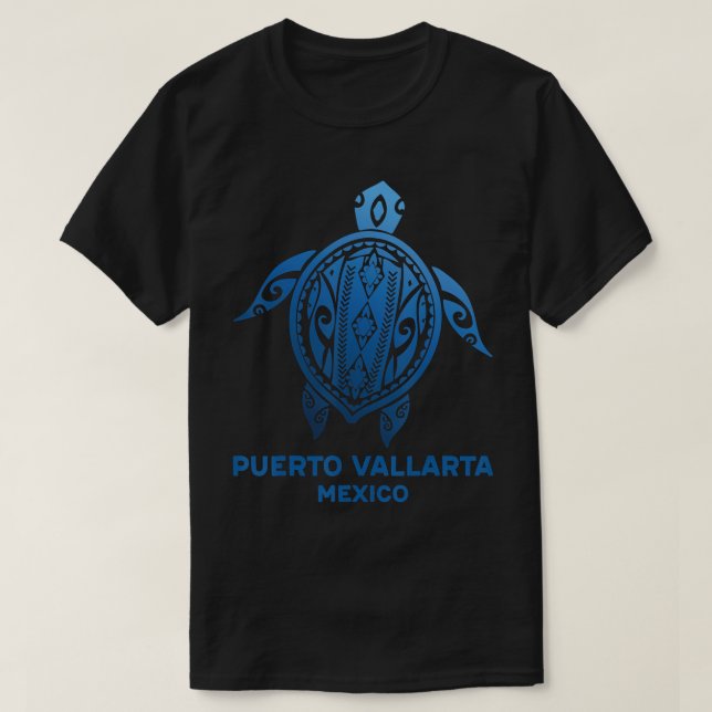 Puerto Vallarta Mexiko Tattoo Blue Sea Turtle Souv T-Shirt (Design vorne)