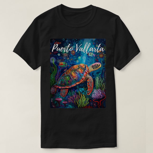 Puerto Vallarta Mexiko Urlaub Unterwasser Meer Tur T-Shirt (Design vorne)