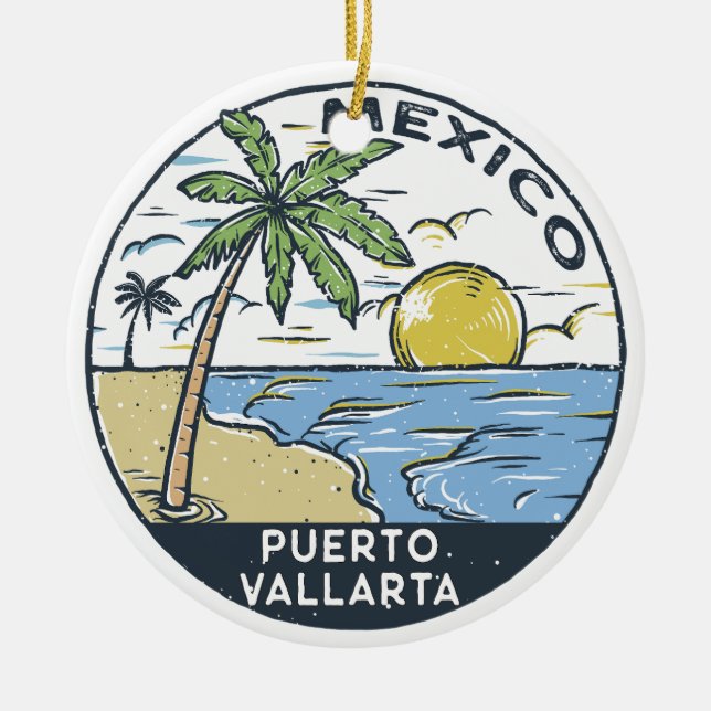 Puerto Vallarta Mexiko Vintag Keramik Ornament (Vorne)