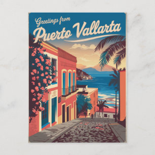 Puerto Vallarta Mexiko Vintag Postkarte