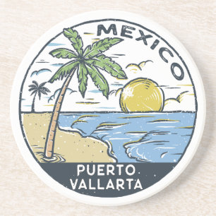 Puerto Vallarta Mexiko Vintage Getränkeuntersetzer