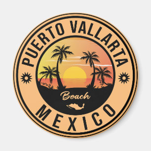 Puerto Vallarta Palme Vintage Reisemitbringsel Magnet