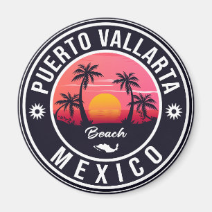 Puerto Vallarta Palme Vintage Reisemitbringsel Magnet
