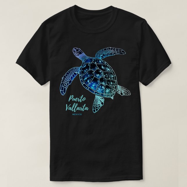 Puerto Vallarta Tribal Sea Turtle Mexico Souvenir T-Shirt (Design vorne)