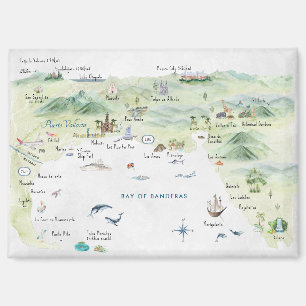Puerto Vallarta Wasserfarben-Reisemagnet Magnet