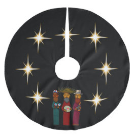 Puertoricanische Heiligen Drei Könige – Parranda Polyester Weihnachtsbaumdecke