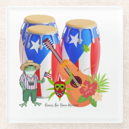 Puertoricanisches kulturelles Wohnaccessoire - Gla Glasuntersetzer