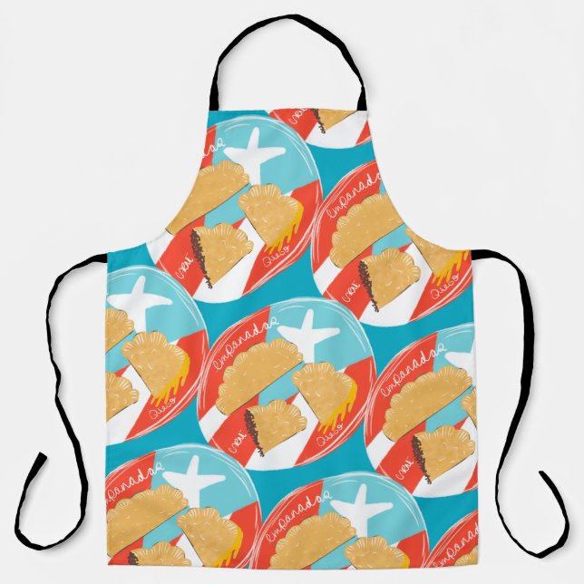 Puertorico Empanadas Spanisch Handgezeichnet     Schürze (Vorderseite)