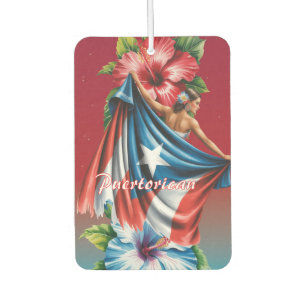 Puertorico Mädchen Insel Hibiskus Autolufterfrischer