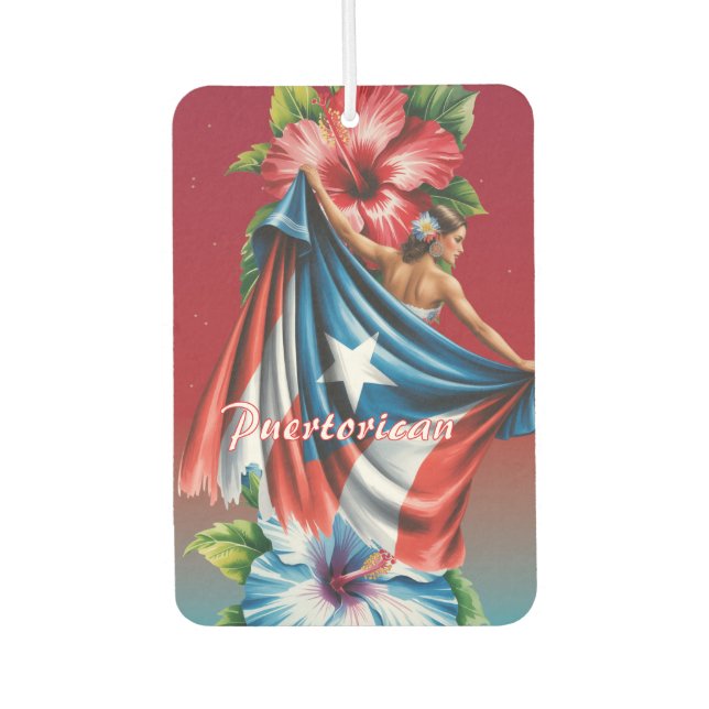 Puertorico Mädchen Insel Hibiskus  Autolufterfrischer (Vorderseite)
