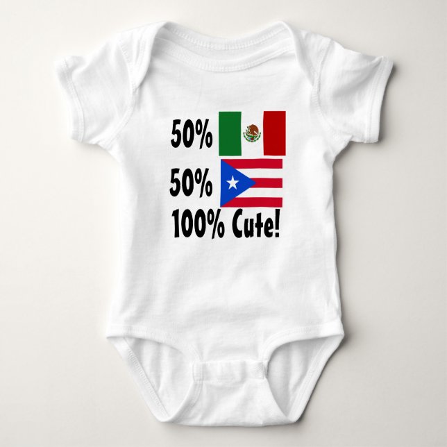 Puertorikaner 100% 50% Mexikaner-50% niedlich! Baby Strampler (Vorderseite)