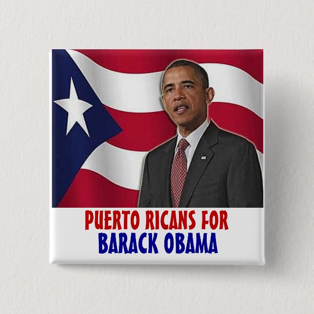 Puertorikaner für Barack Obama Button (Vorderseite)